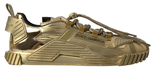 Dolce & Gabbana Elegant Gold Lace-Up NS1 Sneakers