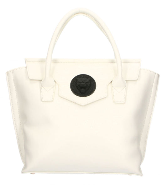 Plein Sport Chic White Polyethylene Handbag with Magnetic Closure