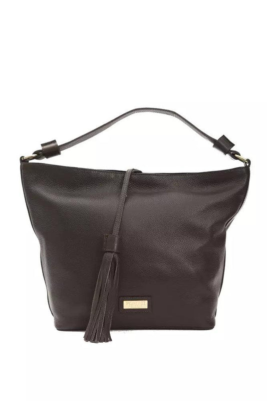 Pompei Donatella Brown Leather Shoulder Bag - Kechiq Concept Boutique