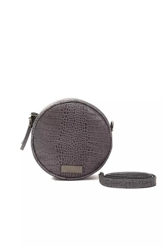 Pompei Donatella Gray Leather Crossbody Bag - Kechiq Concept Boutique