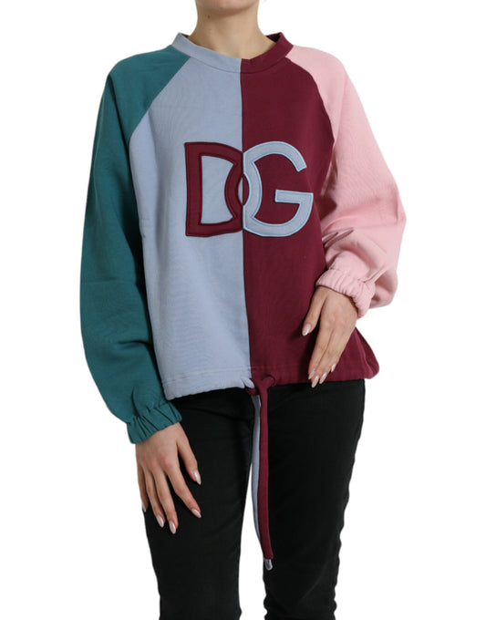 Dolce & Gabbana Multicolor Cotton Crewneck Pullover Sweater