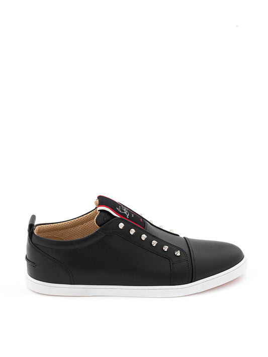 Christian Louboutin F.A.V Fique a Vontade Sneaker in Black Leather