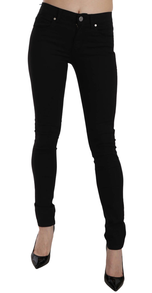 Versace Jeans Elegant Black Slim-Fit Couture Pants