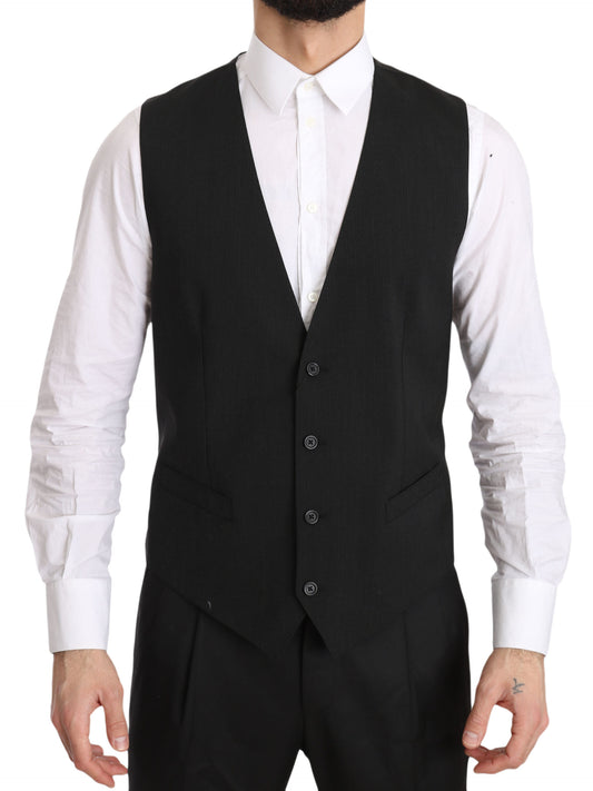 Dolce & Gabbana Gray Gilet STAFF Regular Fit Formal Vest