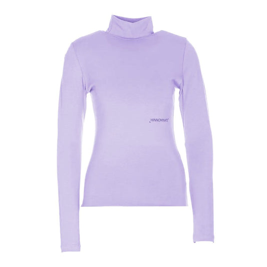 Hinnominate Elegant Purple Turtleneck Sweatshirt with Logo
