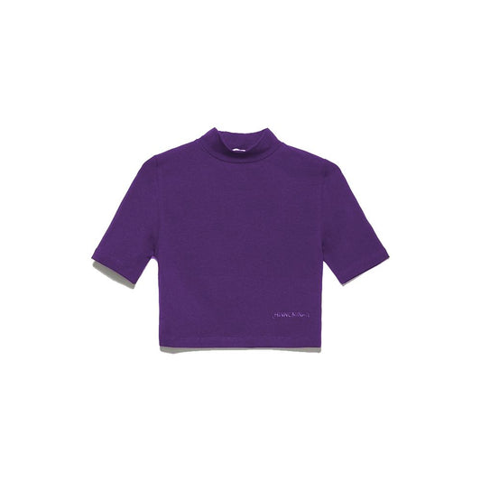 Hinnominate Elegant Purple Crop Top with Stretch Comfort
