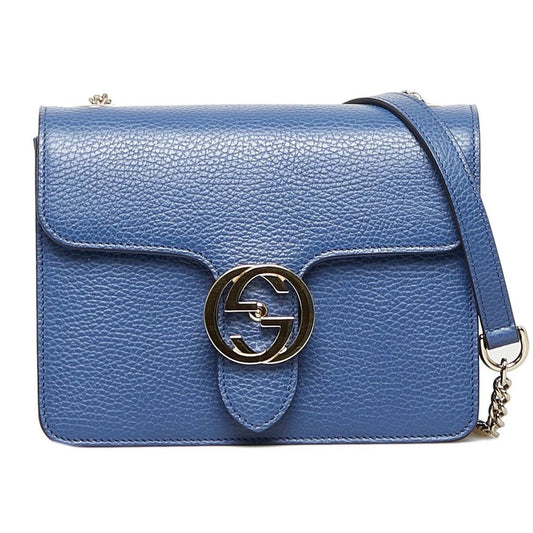 Gucci Elegant Cobalt Blue Calfskin Shoulder Bag