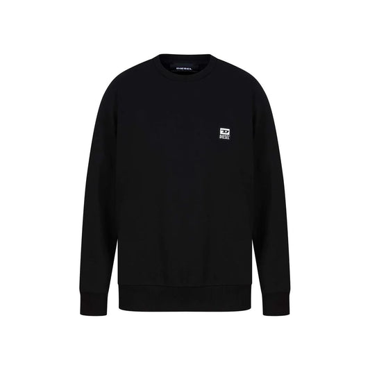 Diesel Sleek Black Cotton Blend Sweatshirt with Logo