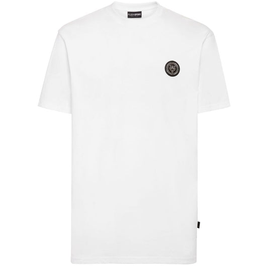 Plein Sport Elevated White Cotton Tee with Signature Accents