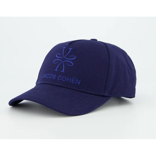 Jacob Cohen Embroidered Cotton Visor Cap in Blue