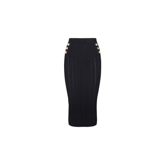 Yes Zee Elegant Pencil Skirt with Decorative Buttons