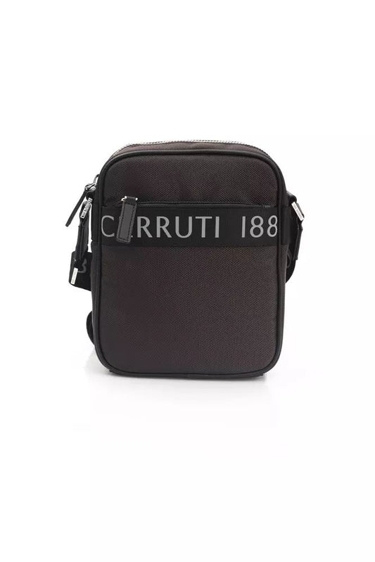 Cerruti 1881 Elegant Brown Nylon-Leather Messenger Bag