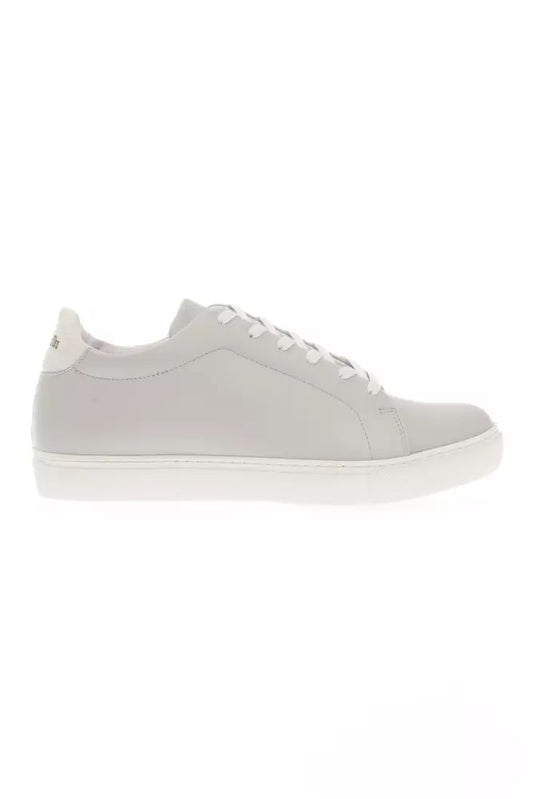 Pantofola D'Oro Elegant Gray Leather Sneakers with Contrasting Logo