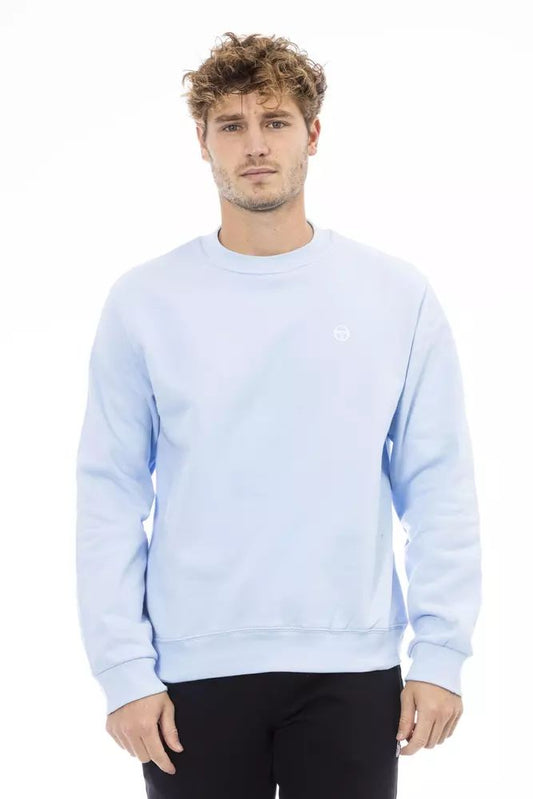 Sergio Tacchini Elegant Crew Neck Fleece Sweater in Light Blue