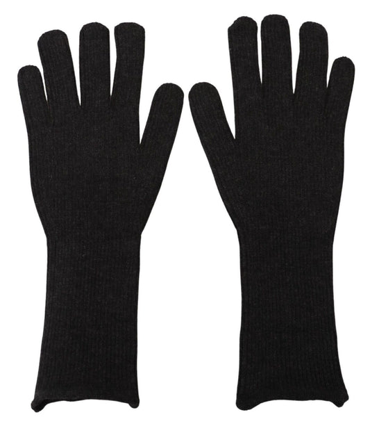 Dolce & Gabbana Black Cashmere Silk Hands Mitten Mens Gloves