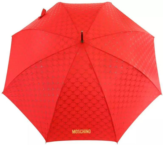 Moschino Elegant Red Umbrella with Iconic Emblem