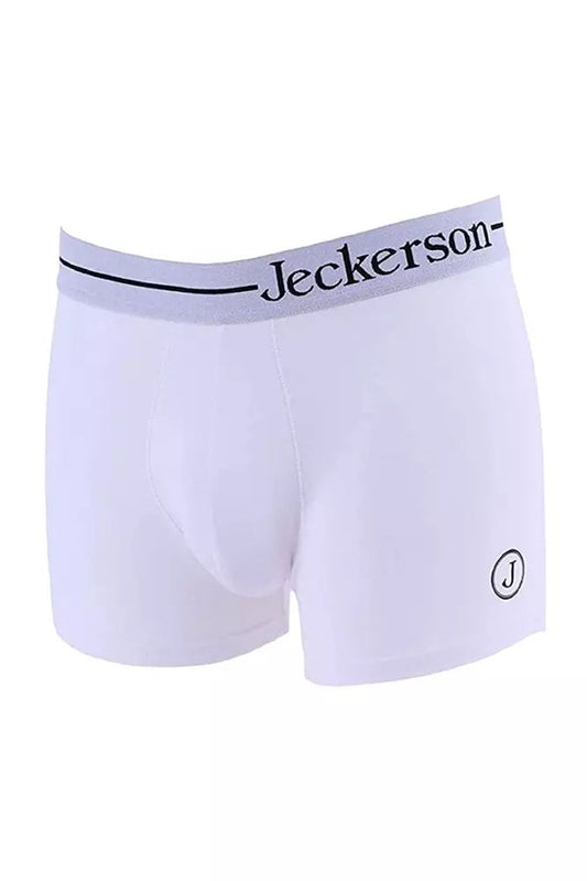 Jeckerson Elastic Monochrome Men's Boxer Duo with Printed Logo
